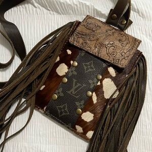Bohemian style LV embellished purse/crossbody.